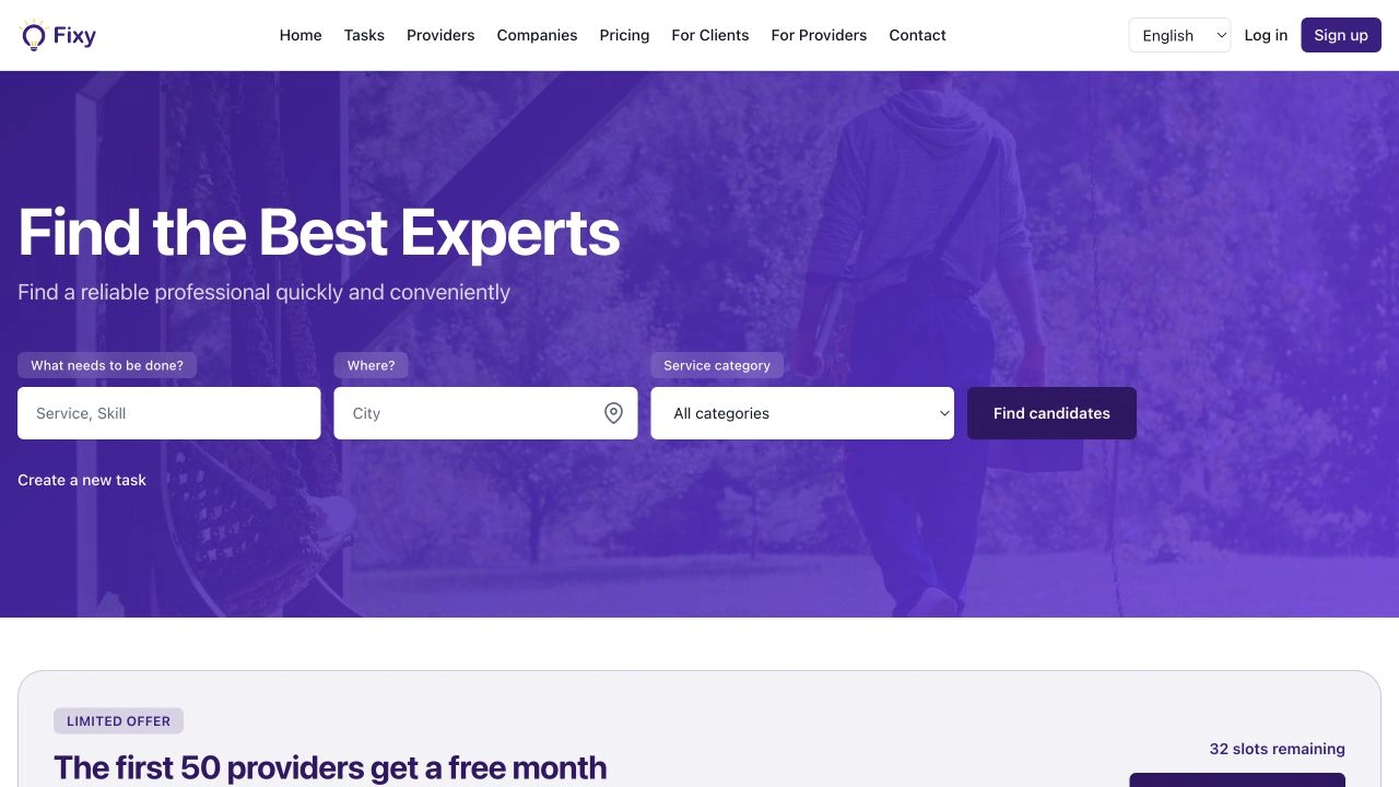 Fixy.ee website on a laptop: finding service providers